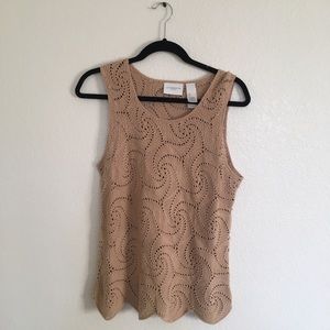 Liz Claiborne sleeveless tan top